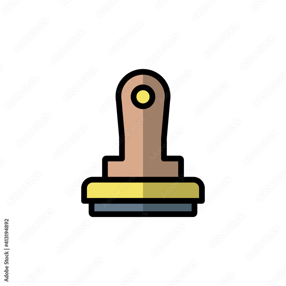 Rubber Stamp Flat Icon Design Vector Template Illustration Rubber Stamp Flat Icon Design Vector Template Illustration