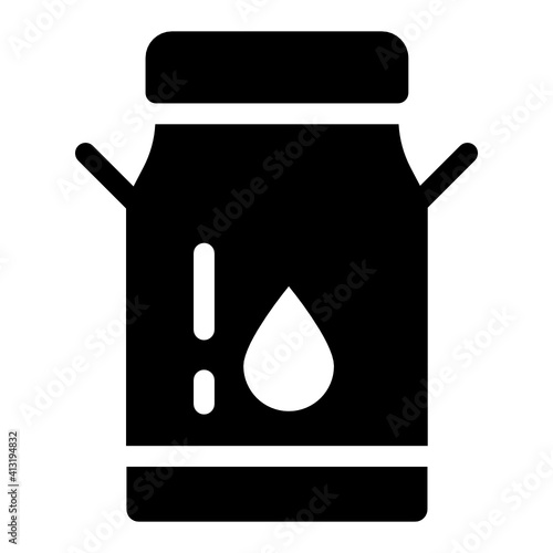 
Milk can glyph style icon, editable vector 
