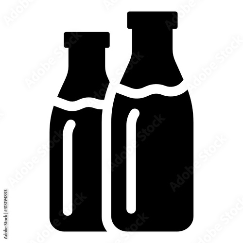 
Milk can glyph style icon, editable vector 
