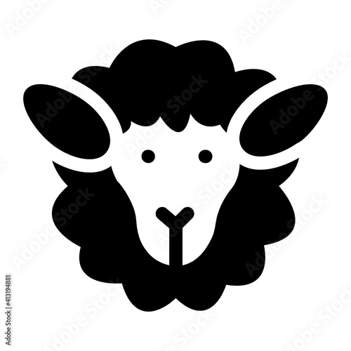 
Sheep in glyph style icon, editable vector 
