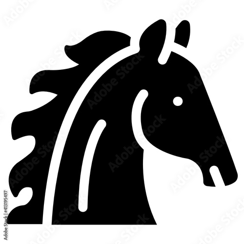 
Horse in glyph style icon, editable vector 
