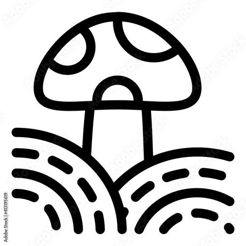 
Mushroom in solid style icon, edible 

