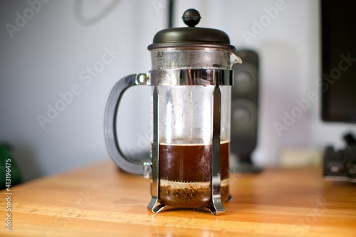 coffee brewed in french press