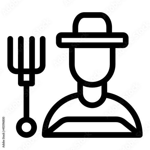 
Agriculturist in glyph editable icon, farmhand 
