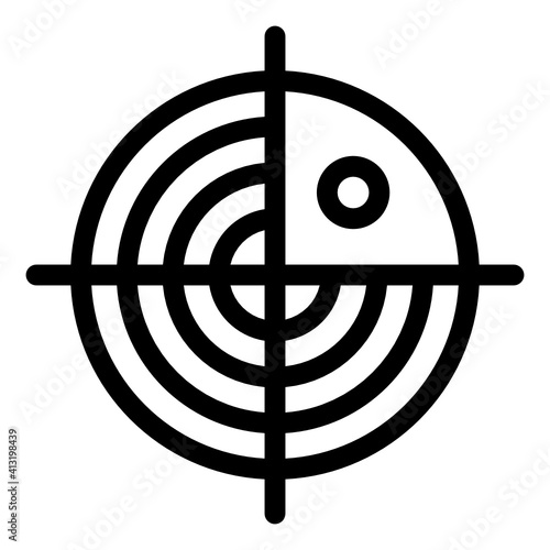 Radar in glyph style icon, editable vector 