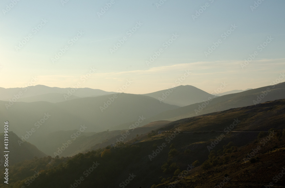Sunset in the mountains in Cameros La Rioja Sunset in the mountains in Cameros La Rioja