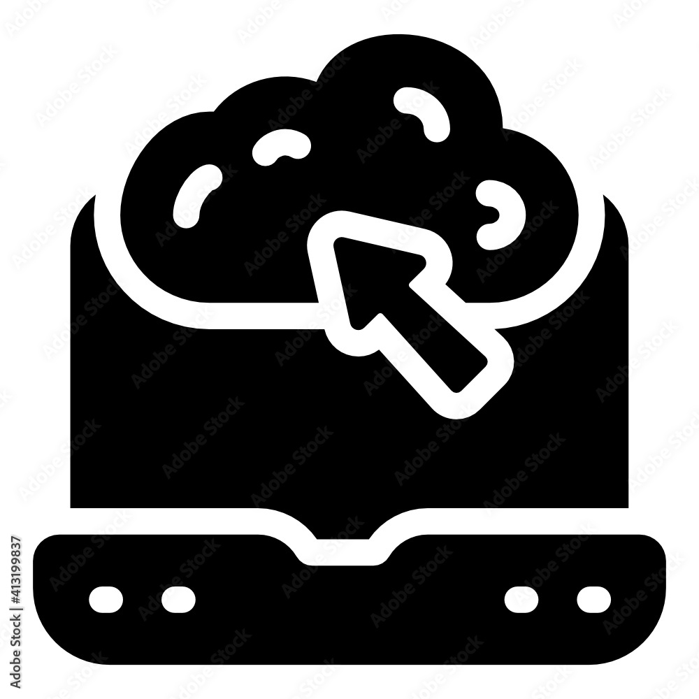 Cloud click in glyph style editable icon
Cloud click in glyph style editable icon