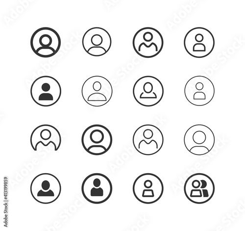 User Avatar,Person,User line icon set. Account Profile