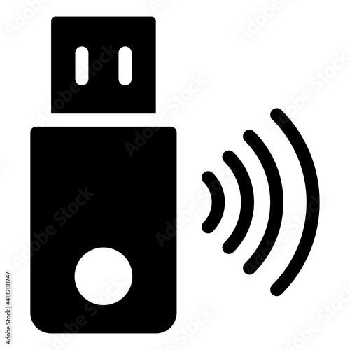 
Usb adapter glyph style icon, editable vector 
