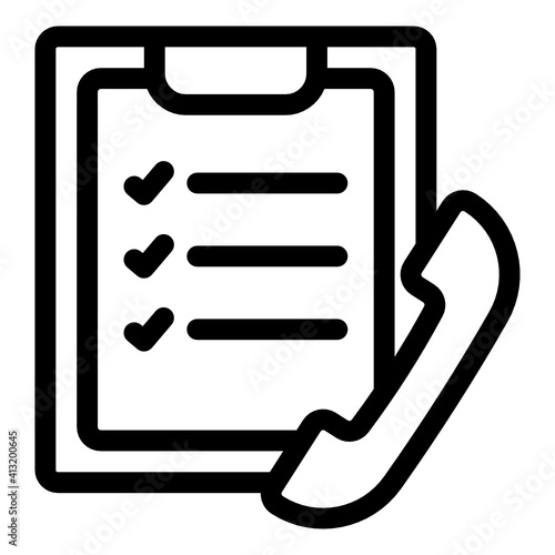 
Paper with receiver denoting glyph icon of contact list 
