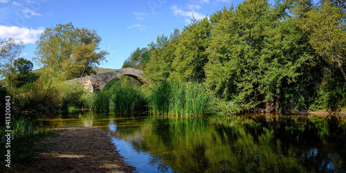 The bridge Spin’a Cavallu (horse's back) over the Rizzanese river near Sartène, Corse, France