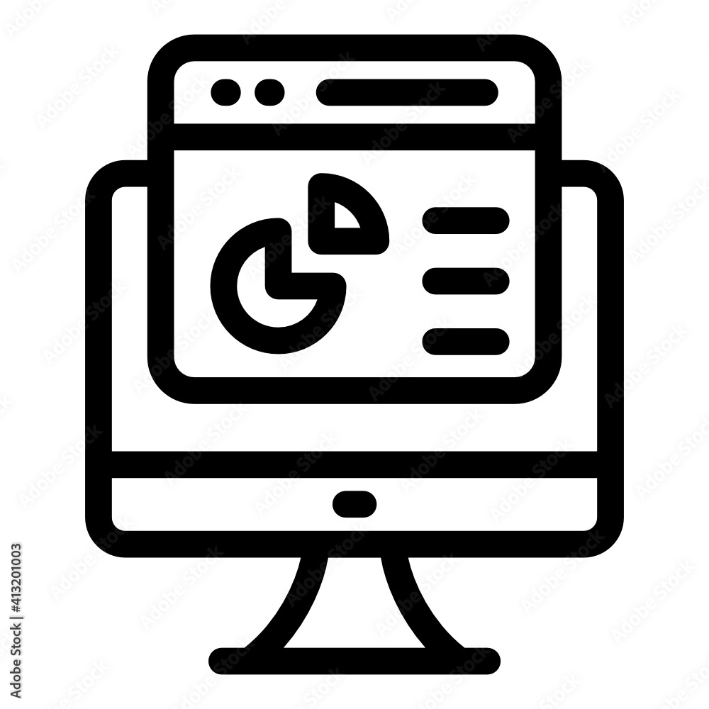 
Analytics website in glyph style icon, editable vector 
