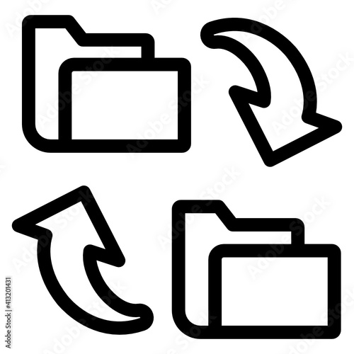 
Folder exchange in glyph icon, editable vector 
