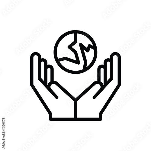 Protect the Earth, Save Earth Icon Logo Illustration Vector Isolated. Earth Day and Ecology Icon-Set. Suitable for Web Design, Logo, App, and UI.