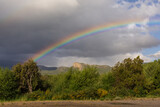 Rainbow view over the Andes mountain in Los Alerces National Park, Patagonia, Argentina	