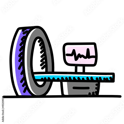 
Ct scan icon in editable hand drawn style 
