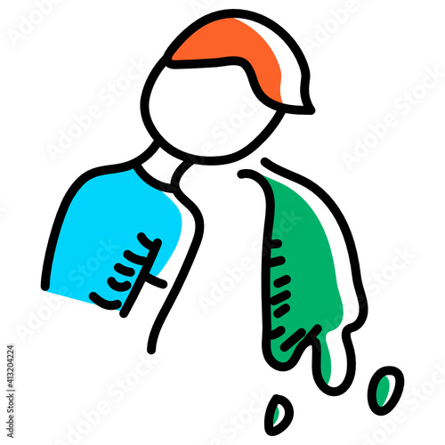 
Nausea doodle editable icon, vomiting 

