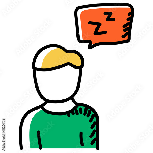 
Tiredness hand drawn editable icon 

