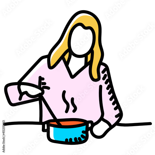 
Cooking hand drawn icon, editable vector 
