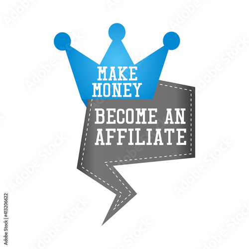become an affiliate, discount, premium choice sticker on white background. vector illustration