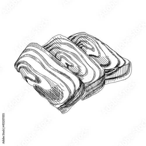Halva, eastern delicacy , retro hand drawn vector illustration.