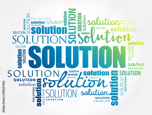 SOLUTION word cloud collage, business concept background