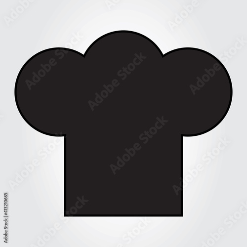 Chef hat icon isolated on gray background. Chef hat icon for symbol, label, logo, menu and web site. Chef hat, vector illustration