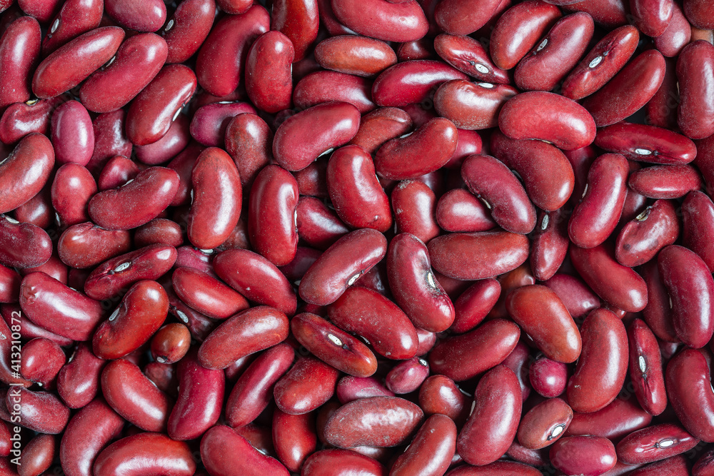 Red bean beans as pattern background, close up Red bean beans as pattern background, close up