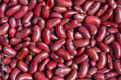 Red bean beans as pattern background, close up