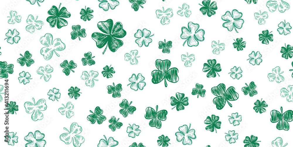 Clover set. Patrick's day. Hand drawn illustration,Vector.
Clover set. Patrick's day. Hand drawn illustration,Vector.