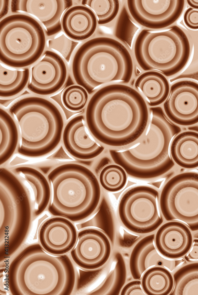 Vertical image of seamless geometric circle pattern in gradient chocolate brown Vertical image of seamless geometric circle pattern in gradient chocolate brown