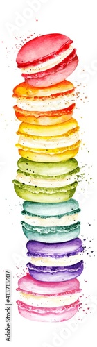 Watercolor style macaroons