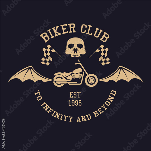motorcycle logo emblems and insignia on black background. vector illustration