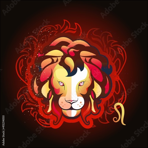 Leo zodiac vector sign horoscope