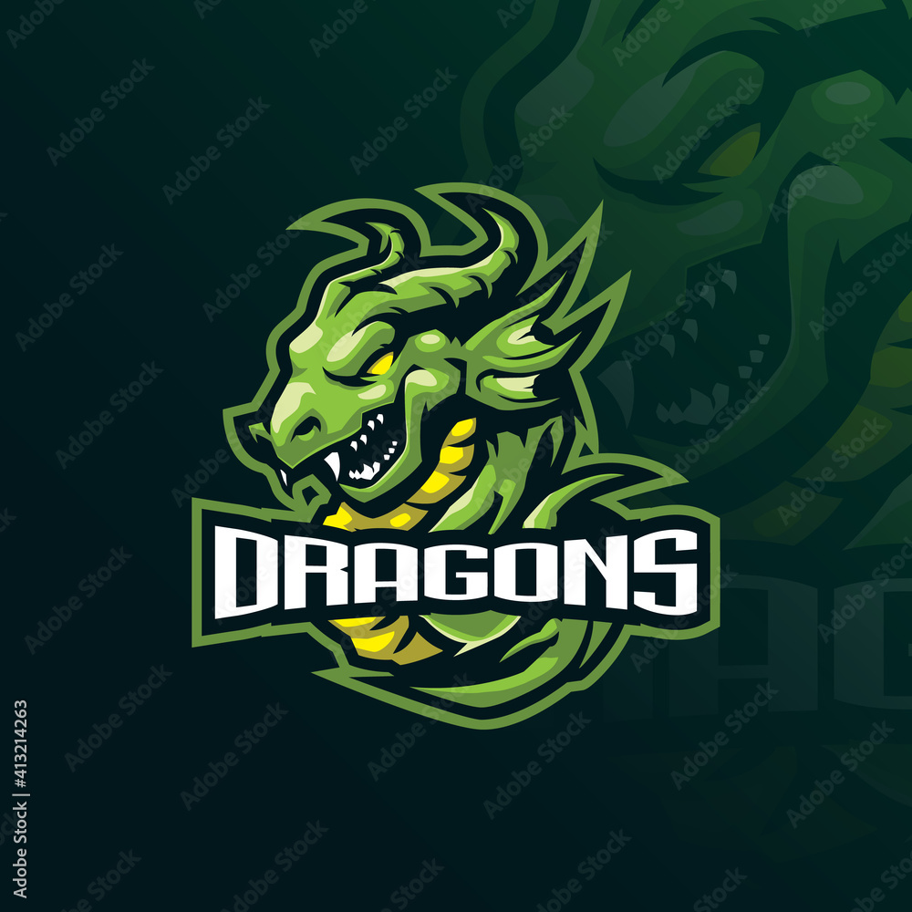 dragon mascot logo design vector with modern illustration concept style for badge, emblem and t shirt printing. angry dragon illustration for sport team. dragon mascot logo design vector with modern illustration concept style for badge, emblem and t shirt printing. angry dragon illustration for sport team.