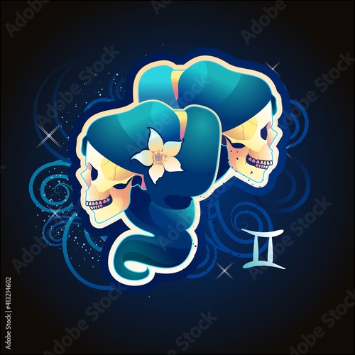 Gemini zodiac vector sign horoscope
