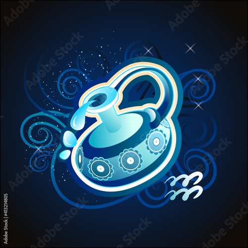 Aquarius zodiac vector sign horoscope