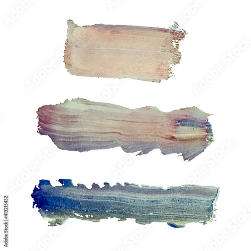 Vector colorful set with oil paint spot background, texture hand drawn illustration. Use it as element for design greeting card, poster, banner, Social Media post, invitation, graphic design