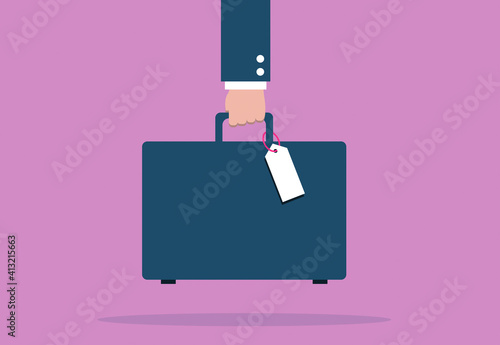 mano, viaggio, valigia, valigetta, 