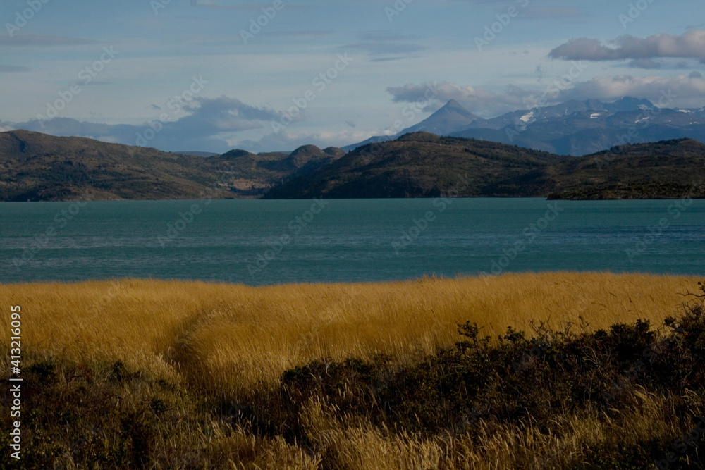 lake and mountains