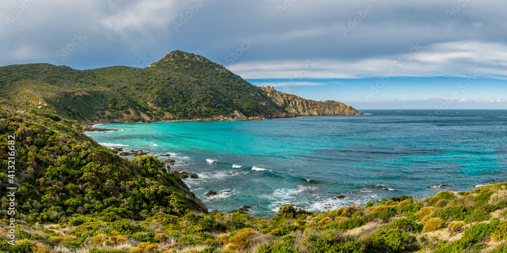 Coastline of the Desert des Agriates in Corsica