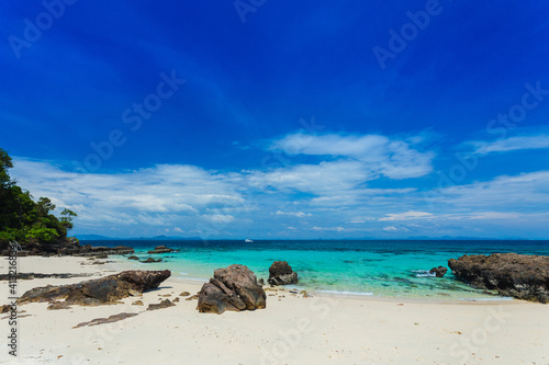 Beautiful tropical beach . Andaman sea in Thailand. Summer holiday vacation concept. Tropical beach at Koh Maiton island, Phuket,Thailand