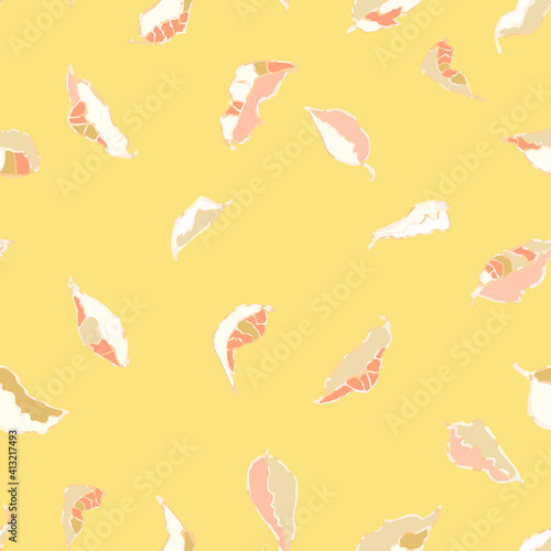 Vector seamless background with colorful watercolor illustration of foliage and plants. Can be used for wallpaper, pattern fills, web page, surface textures, textile print, wrapping paper