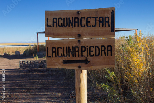 Laguna Cejar and Laguna Piedra sign