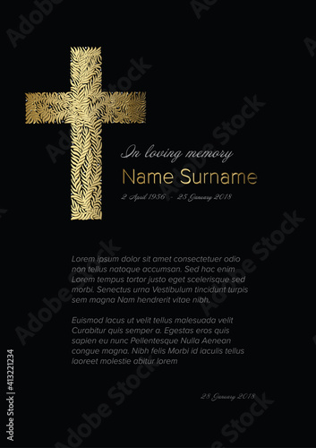 Funeral death notice card template