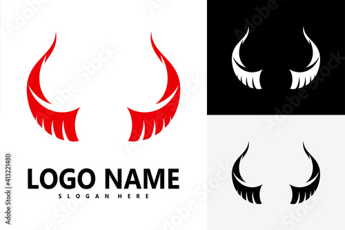 Devil horn logo vector illustration design template