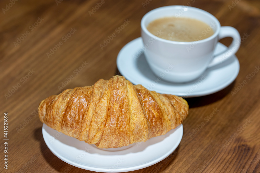 Croissant and coffee Croissant and coffee