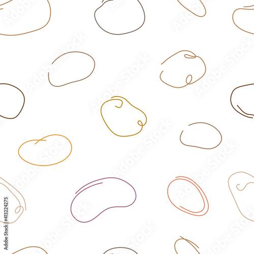 Wallpaper Mural One line art style potato. Abstract creative food in minimalism design. Hand drawn vector illustration.  Torontodigital.ca