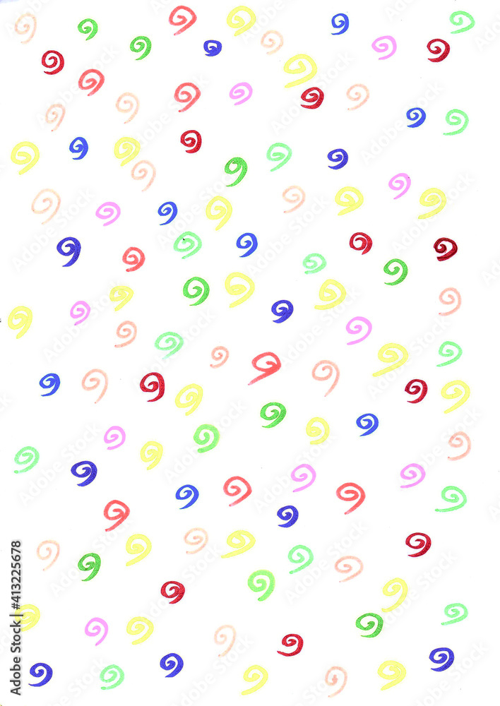 Hand drawing of Colorful Spiral shape