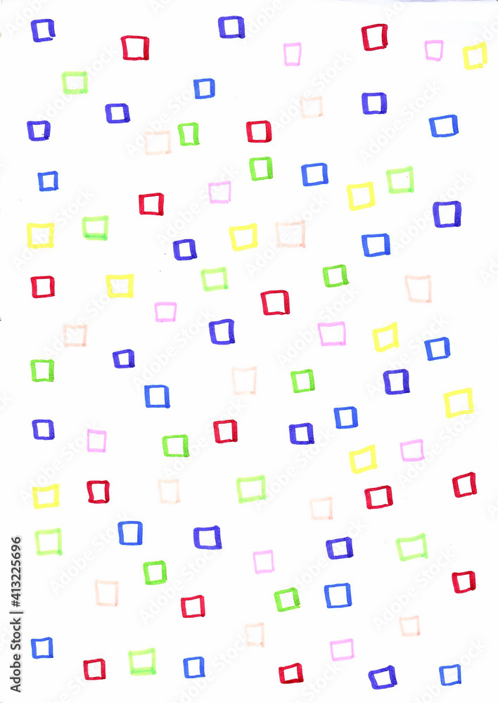 Hand drawing of Colorful Square shape